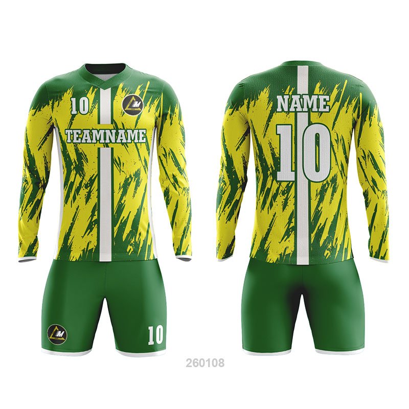 Customized Full Sublimation Long Sleeves Soccer Uniform SU379