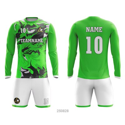 Customized Full Sublimation Long Sleeves Soccer Uniform SU359