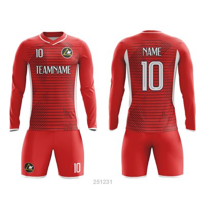 Customized Full Sublimation Long Sleeves Soccer Uniform SU371