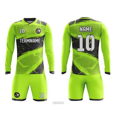 Customized Full Sublimation Long Sleeves Soccer Uniform SU377