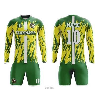 Customized Full Sublimation Long Sleeves Soccer Uniform SU379