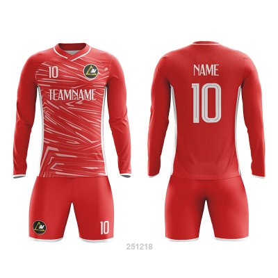 Customized Full Sublimation Long Sleeves Soccer Uniform SU387