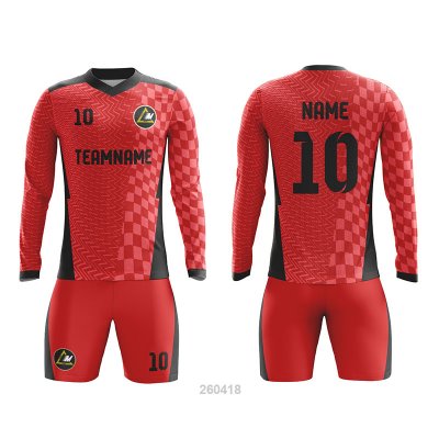 Customized Full Sublimation Long Sleeves Soccer Uniform SU376