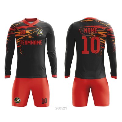 Customized Full Sublimation Long Sleeves Soccer Uniform SU390