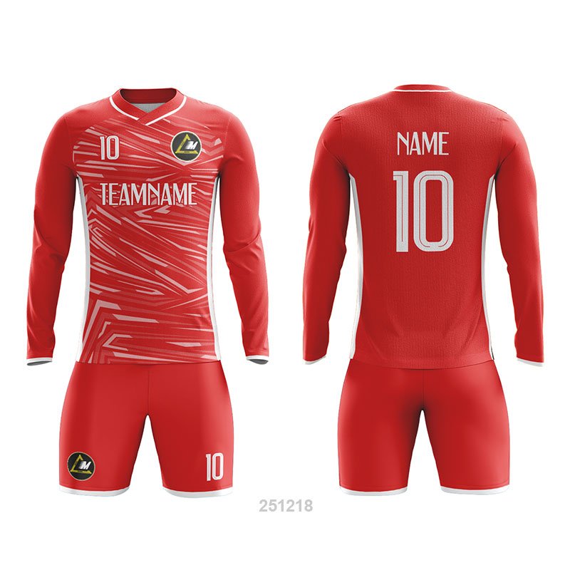 Customized Full Sublimation Long Sleeves Soccer Uniform SU387
