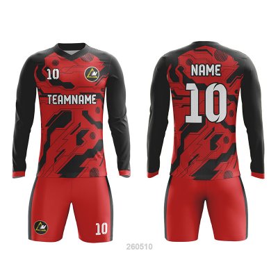 Customized Full Sublimation Long Sleeves Soccer Uniform SU375