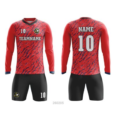 Customized Full Sublimation Long Sleeves Soccer Uniform SU388