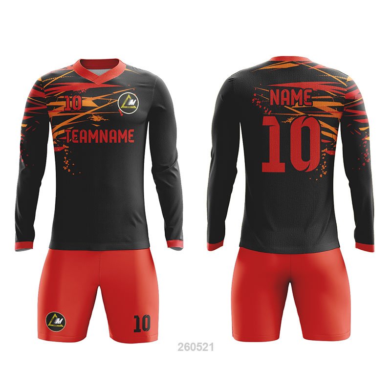 Customized Full Sublimation Long Sleeves Soccer Uniform SU390
