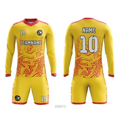 Customized Full Sublimation Long Sleeves Soccer Uniform SU374