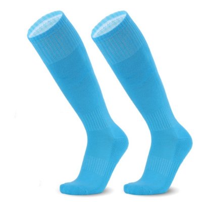Professional Long Soccer Light Blue Socks 004