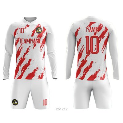 Customized Full Sublimation Long Sleeves Soccer Uniform SU386